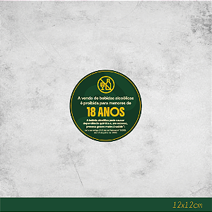 Placa em PS Legislação Proibido Bebidas Menores de 18 Anos 12x12cm