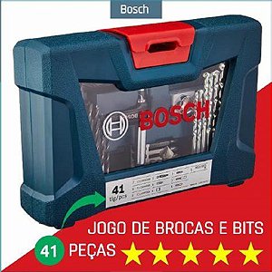 Kit Jogo Maleta Bosch V-line Ferramentas+brocas Com 41 Peças