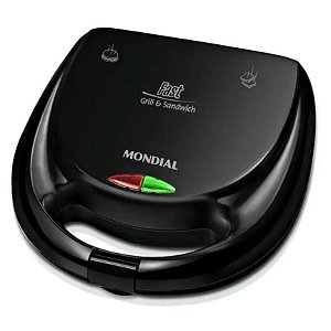 Sanduicheira Mondial Fast Grill e Sandwich - Preto - 220v