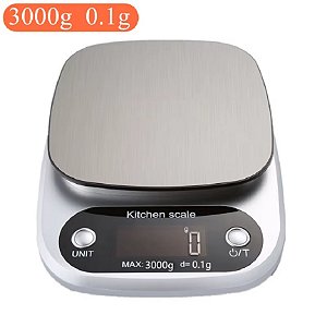 Balança de cozinha digital de 10 kg, plataforma de aço inoxidável