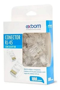 Conector RJ-45 Cat5e Exbom 100 unidades
