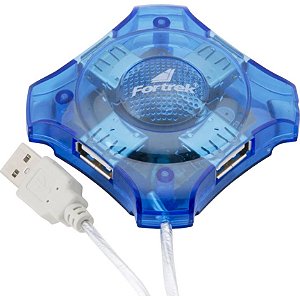 Hub USB 4 Portas Fortrek HBU-401 Azul