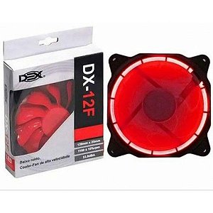 Cooler Fan 120mm com LED - DX-12F - Vermelho