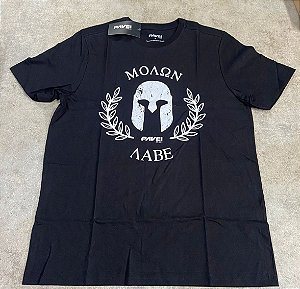 Camiseta Decote Careca Molon Labe  - Preto