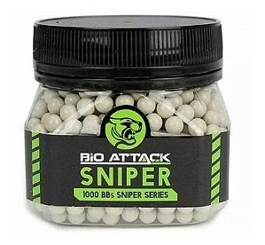 BBs Bio Attack Sniper 0.40 g - Pote com 1000 bolinhas Brancas