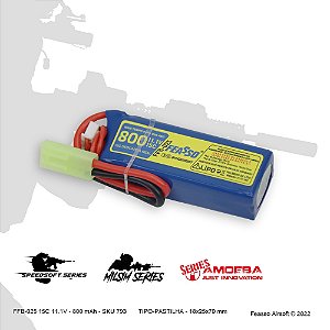 Bateria Lipo FFb-025 11.1V 800mAh 15C