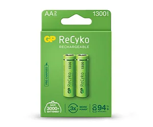 Pilha Recarregável GP ReCyko c/ 2 AA 1300mAh 1,2v