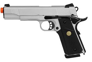 PISTOLA AIRSOFT GBB COLT 1911 728Y BLOWBACK FULL METAL + CASE EXCLUSIVA + MAGAZINE EXTRA - DOUBLE BELL
