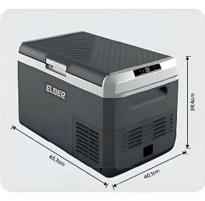 Geladeira Portátil D40 Dark Dual Zone - 40 litros - 12-24v c/ Fonte 110/220v - Elber