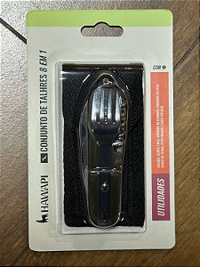 Conjunto de Talheres 8 em 1 - Verde - Hawapi
