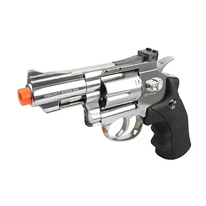 Revólver Airgun CO2 708 2 pol Full Metal 4,5mm + Esfera + Capa + Alvo - Delta