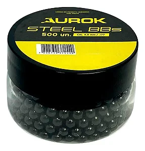 Esfera de Aço Stell Preta BBs 4,5mm - 500un - Aurok