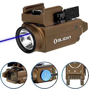 Lanterna Baldr S BL 800 Lumens 130 Metros Laser Azul - Desert Tan - Olight