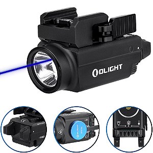 Lanterna Baldr S BL 800 Lumens 130 Metros Laser Azul - Preta - Olight