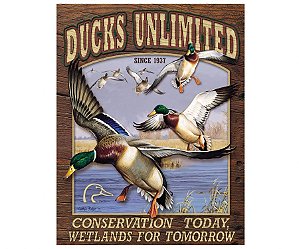 Placa Metálica Decorativa Ducks Unlimited