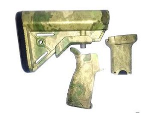 KIT CORONHA, PISTOL GRIP E GRIP FRONTAL PARA M4 ATACS FG (ORIGINAL)