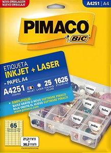 Etiqueta Pimaco BIC A4251 21,2x38,2mm
