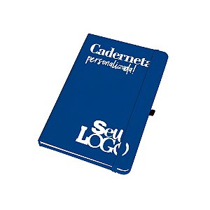Caderneta Personalizada G  12,5x17,2 C/ pauta 80 Folhas Azul