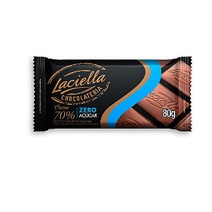 Tablete Chocolate 70% Cacau Zero Açúcar Laciella 80g
