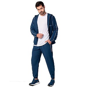 Conjunto Masculino Jaqueta e Calça Elastic Azul ZERO AÇUCAR