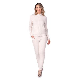 Conjunto Feminino Jaqueta e Calça Viscolinho Off-White ZERO AÇUCAR