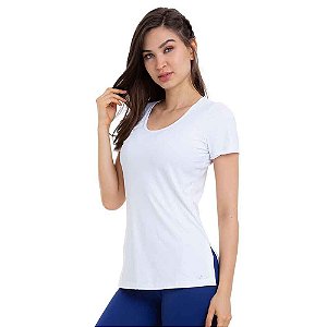 Blusa T-Shirt Slit Básica Branca CAJUBRASIL