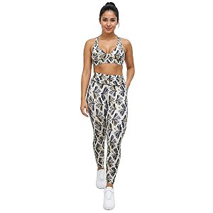 Conjunto Top e Legging Cós Frufru Est Bege VESTEM