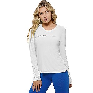 Blusa Feminina Manga Longa Branca Fuerza Oxyfit