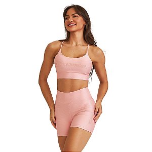 Top e Short Texturizado Brilho e Silk Rosa Romance CAJUBRASIL