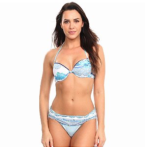 Biquíni Meia Taça Del Mare Branco Estampado MANLY