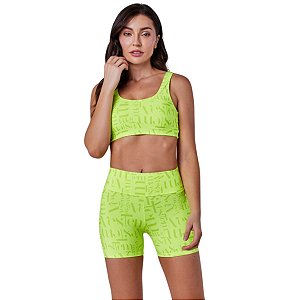 Conjunto Top e Short Myst Amarelo Neon VESTEM