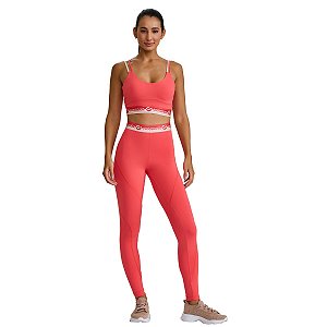 Conjunto Top Legging Nakay com Elástico Coral Flamingo CAJUBRASIL
