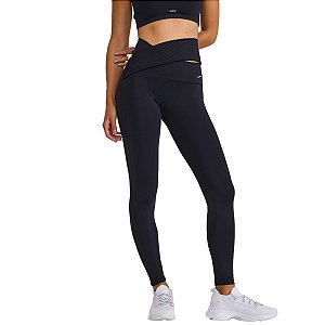 Calça Legging Empina Bumbum Canelado Preto CAJUBRASIL