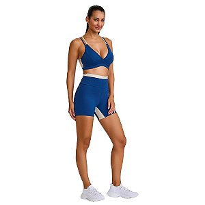 Conjunto NZ Costas Cruzadas e Compressão Azul Blue Jeans CAJUBRASIL
