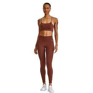 Conjunto Top Legging NY Proteção Solar Marrom Capuccino CAJUBRASIL
