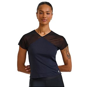 Blusa SB Manga de Tule Preta CAJUBRASIL