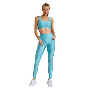 Conjunto Atletika Glow com Bolsos Azul Turquesa CAJUBRASIL