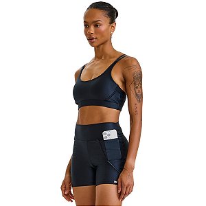 Conjunto Top e Short Energy com Bolso Preto CAJUBRASIL