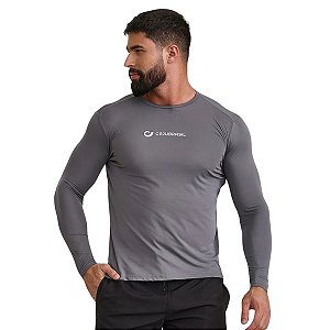 Camiseta Manga Longa Masculina Carbox Cinza CAJUBRASIL