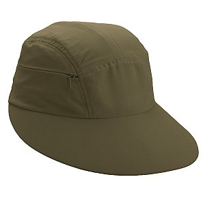 Viseira de Tecido com Zíper U.V. Verde Caqui MANLY