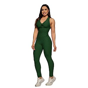 Macacão Jacquard de Amarrar Verde Floresta M&C