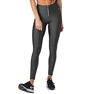 Calça legging Atlanta com Zíper e Brilho Essencial Cinza M&C