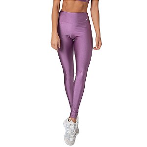 Calça legging Atlanta Essencial Cós Largo Brilho Lilás M&C