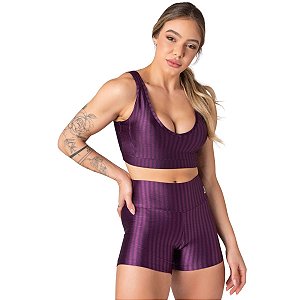 Conjunto Top Short Cós Alto Oregon Vinho M&C