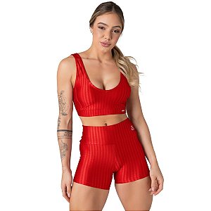 Conjunto Top Short Cós Alto Oregon Vermelho M&C