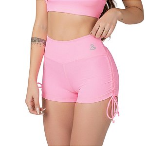 Short Com Cordinha Lateral Girly Rosa M&C