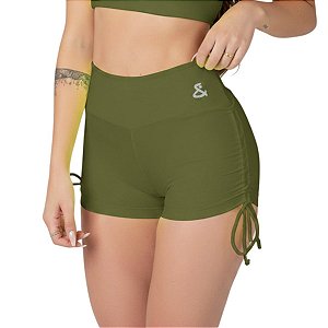 Short Com Cordinha Lateral Girly Verde Militar M&C