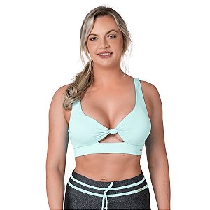 Top Girly com Nózinho Essencial Verde Água M&C