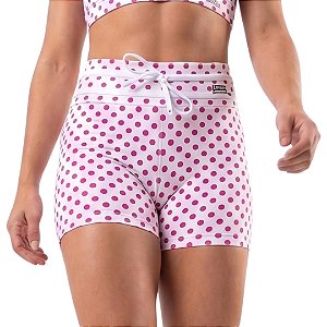 Short Light Rise Poá Branco e Vermelho M&C
