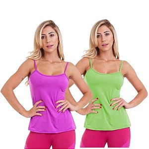 Kit 2 Regatas Fun Verde e Roxo STAYFIT